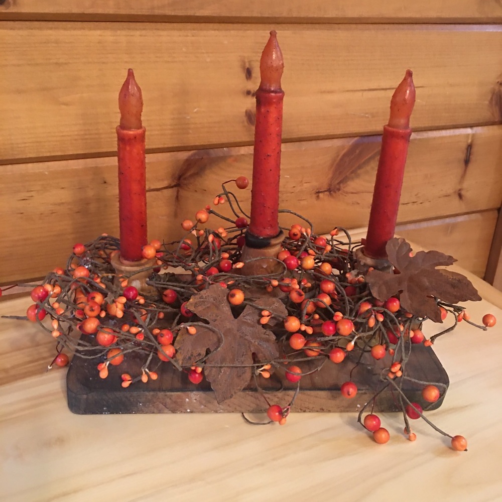 Fall Candlestick Holder Decor